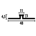 Miniatyrbild 2 av 5: Profilledilationsfog Large 48 mm Lång 2500 mm Alu Silikonfog Stansad 3 mm Grå blanka
