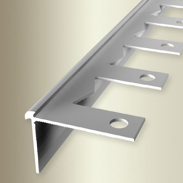 PROVISTON Trappsteg 29 x 39 x 2500 mm Anodiserad aluminium Mjuk Stämplad Silver