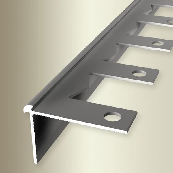 PROVISTON Trappsteg 29 x 39 x 2500 mm Anodiserad aluminium Mjuk Stämplad Silver