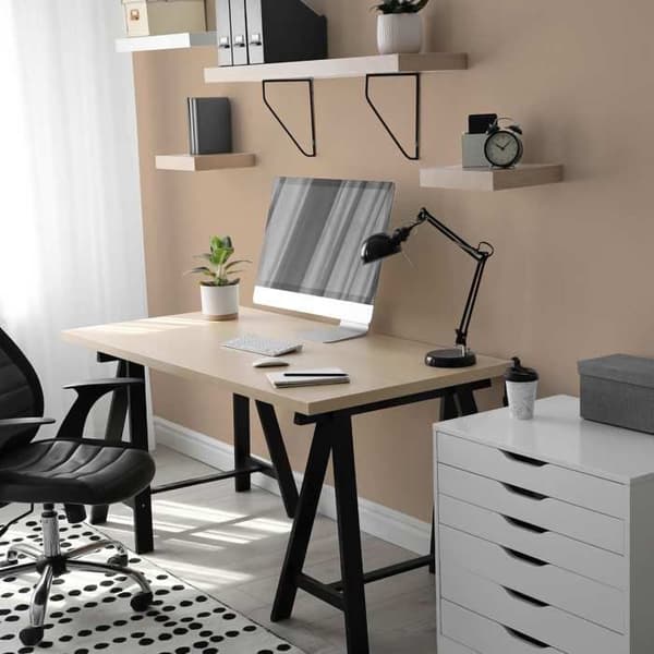 Målning väggfärg Beige PURO Sunlit Beige Dispersion exklusiv för inomhus Hög intensitet 1 liter