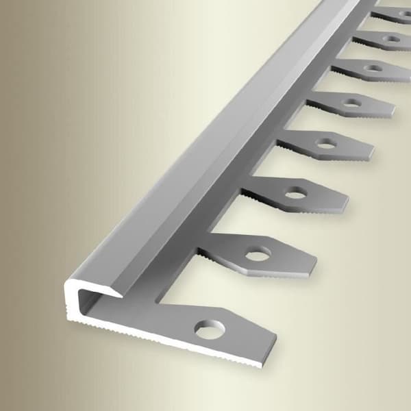 PROVISTON Stoppprofil 30 x 5 x 2500 mm Aluminiumprofil Kvalitet Slät Silver stansad öppen