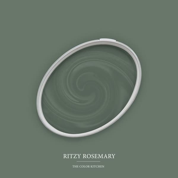 Målad väggfärg grön matt The Color Kitchen Ritzy Rosemary Dispersion exklusiv för inomhus Hög täckförmåga 5 liter