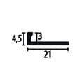 Miniatyrbild 2 av 5: PROVISTON Avslutningsprofil l 21 mm H 3 mm L 2500 mm Polerat rostfritt stål Dubbelprofil K Stämplad sluten