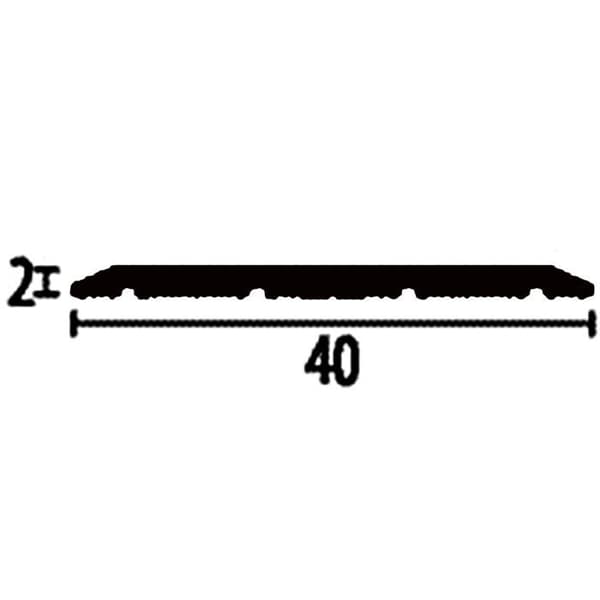 PROVISTON övergångsprofil l 40 mm H 0 - 99 mm aluminium slät självhäftande