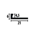 Miniatyrbild 2 av 5: PROVISTON Avslutningsprofil l 21 mm H 4.5 mm L 2500 mm Polerat aluminium Profil utan stämpling Ej borrad