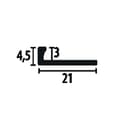 Miniatyrbild 2 av 5: PROVISTON Avslutningsprofil l 21 mm H 3 mm L 2500 mm Polerat aluminium Fällbar profil Öppet skuren