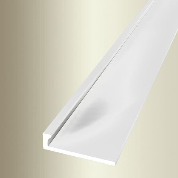 PROVISTON Avslutningsprofil l 21 mm H 2 mm L 2500 mm Aluminium pulverlackad Profil icke stansad Vit Obohrat