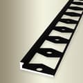 Miniatyrbild 1 av 5: PROVISTON Avslutningsprofil l 21 mm H 4.5 mm L 2500 mm Pulverlackerad aluminium Dubbelprofil K Svart Sluten Stansad