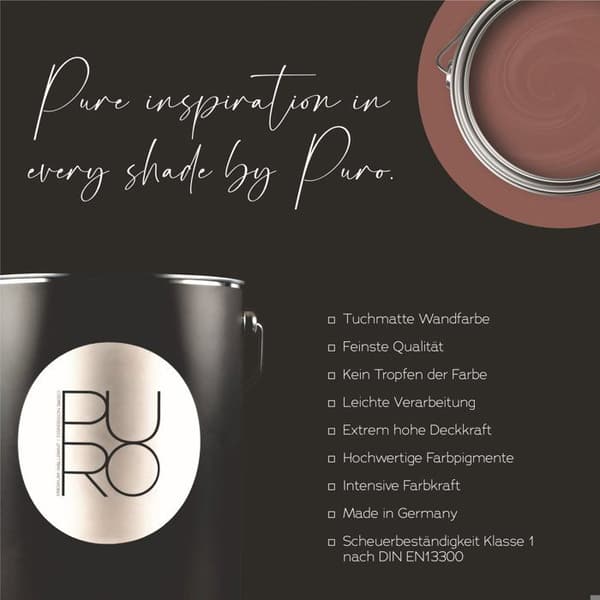 Brun väggfärg PURO Delicate Beige Dispersions exklusiv för inomhus Hög intensitet 2,5 liter