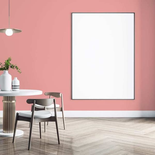 Målade vägg rosa PURO Peachy Pink Dispersion exklusiv för inomhus Hög intensitet 5 liter