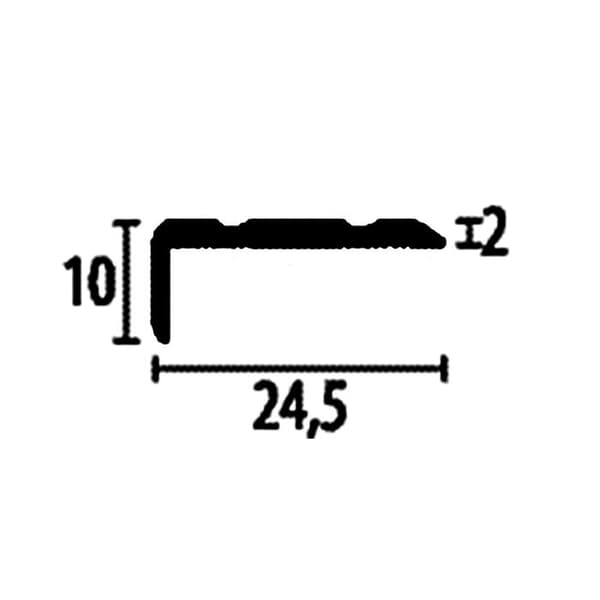 PROVISTON Hörnlist l 24,5 mm H 0 - 7 mm L 1000 mm Anodiserad aluminium Ribbad Lätt att böja Silver Fäste med självhäftande baksida