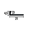 Miniatyrbild 2 av 5: PROVISTON Avslutningsprofil l 21 mm H 3 mm L 2500 mm Polerat aluminium Dubbel K Stansad sluten