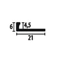 Miniatyrbild 2 av 5: PROVISTON Avslutningsprofil l 21 mm H 4.5 mm L 2500 mm Polerad rostfritt stål Dubbel K Stämplad sluten