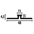 Miniatyrbild 2 av 5: Profilprofildilatation Bred 48 mm Lång 2500 mm Alu Silikonpackning Stämplat 3 mm Silver Svart