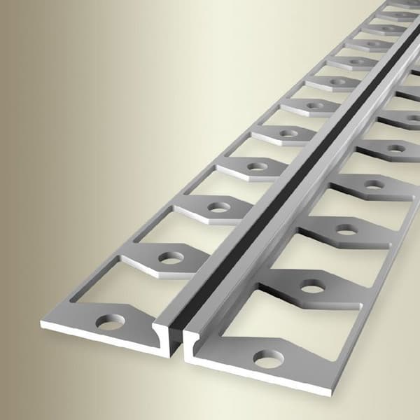 Profilprofildilatation Bred 48 mm Lång 2500 mm Alu Silikonpackning Stämplat 3 mm Silver Svart