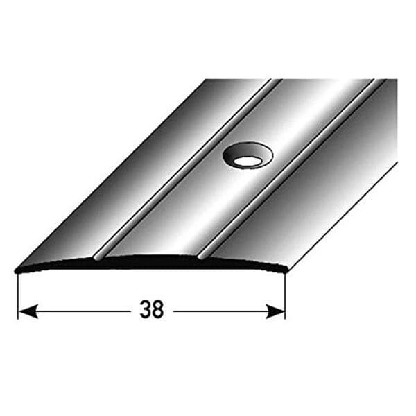 Övergångsprofil räls av övergång 38 mm typ 12 anodiserad aluminium borstad SILVER