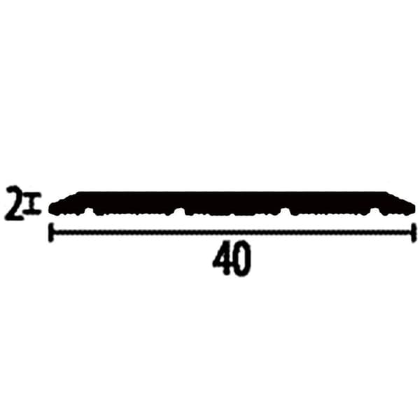 PROVISTON Övergångsprofil l 40 mm H 0 - 99 mm L 2700 mm Polerat aluminium Slät Centralt perforerad för infällnad