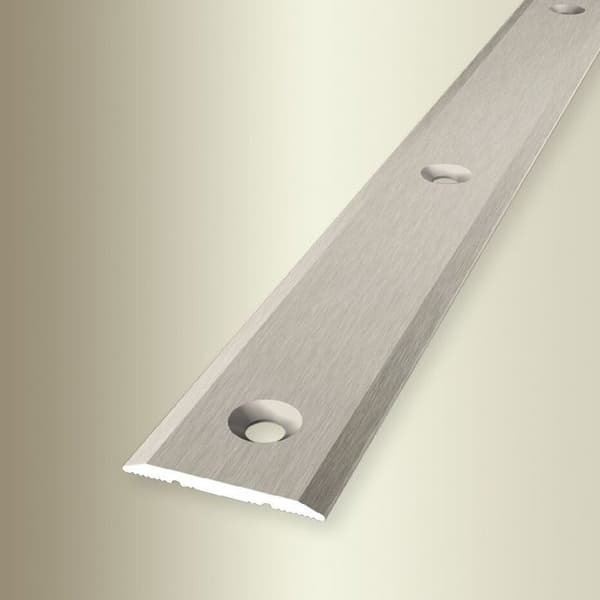 PROVISTON Tröskelstång Bred 25 mm H 0 - 99 mm L 1000 mm Alu Slät platinium fint borstad Mittig Borrad fräst