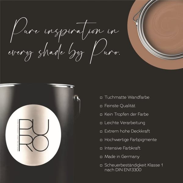 Brun väggfärg PURO Tender Brown Inomhusdispersionsfärg hög intensitet 5 liter