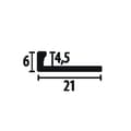 Miniatyrbild 2 av 5: PROVISTON Avslutningsprofil l 21 mm H 4.5 mm L 2500 mm Aluminium Metallprofil