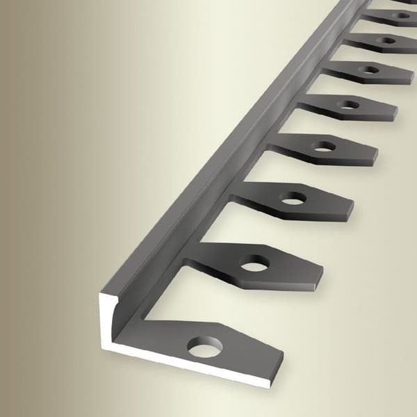PROVISTON Avslutningsprofil l 22,5 mm H 6 mm L 2500 mm Anodiserad aluminium Vikbar profil Rostfritt stål Öppen stämpning