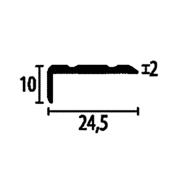 PROVISTON Vinkel 24,5 mm H 0 - 7 mm L 1000 mm Pulverlackerad aluminium Rillad Lätt att böja Vit Självhäftande