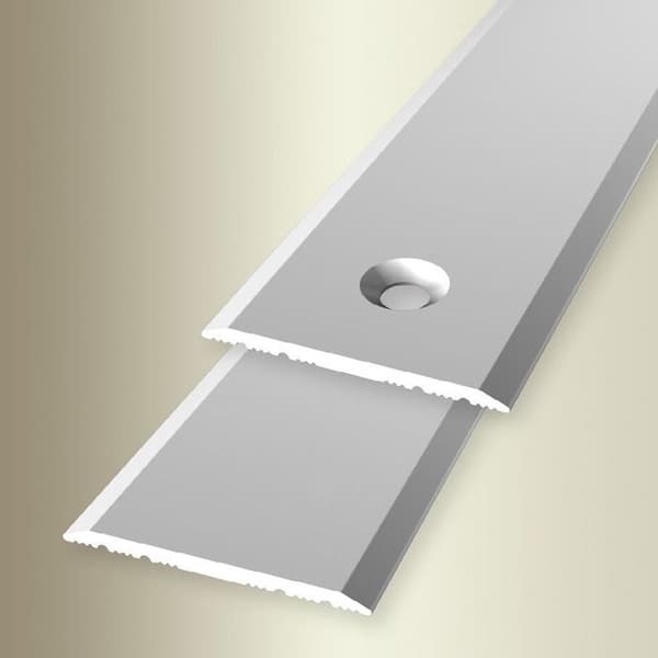 PROVISTON Övergångsprofil l 32 mm H 0 - 99 mm L 1000 mm Anodiserad aluminium Slät Silver Graverad i mitten för infällning