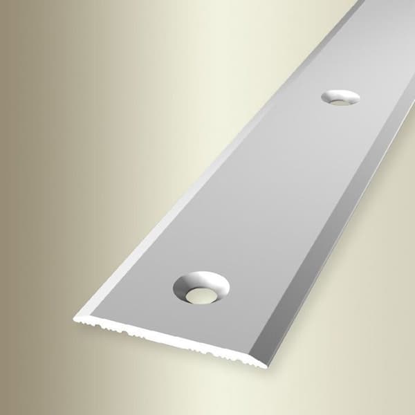 PROVISTON Övergångsprofil l 32 mm H 0 - 99 mm L 1000 mm Anodiserad aluminium Slät Silver Graverad i mitten för infällning