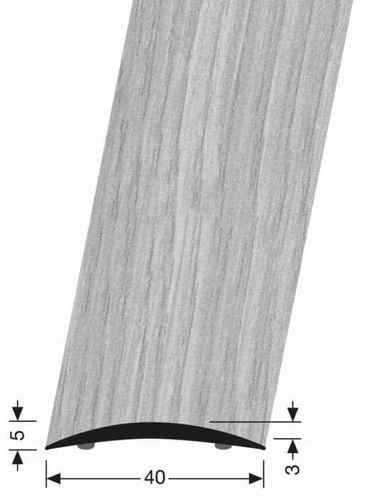Övergångsprofil 5 x 40 mm Aluminium Slät tröskelprofil Olika längder Küberit