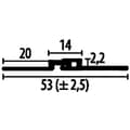 Miniatyrbild 6 av 6: PROVISTON Profil för expansionsfogar 53 x 2.2 x 2700 mm Anodiserad aluminium Expansionskapacitet 2.5 mm