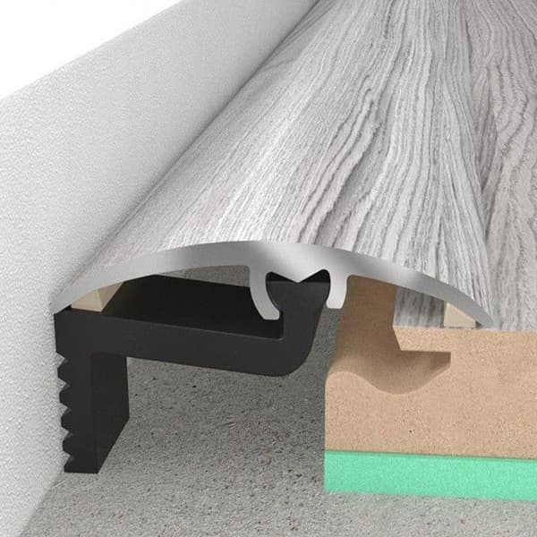 PROVISTON Kompenseringsprofil 30 x 1860 mm i aluminium 3 i 1 Övergångsprofil, ytprofil Titan