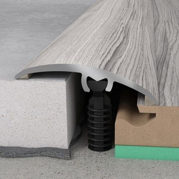 PROVISTON Kompenseringsprofil 30 x 1860 mm i aluminium 3 i 1 Övergångsprofil, ytprofil Titan
