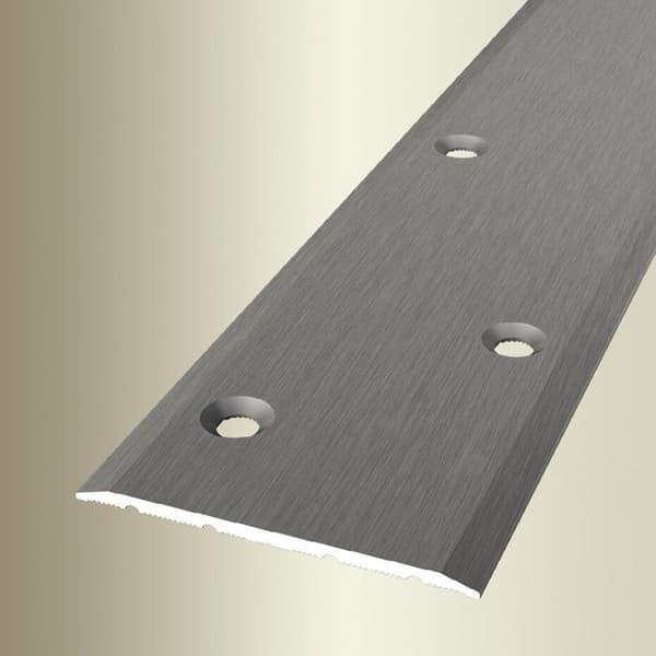 PROVISTON Övergångsprofil l 60 mm H 0 - 99 mm L 1000 mm Anodiserad aluminium Slät Finpolerad rostfritt Stål Förskjuten Infälld Borrad