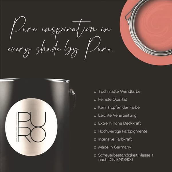 Purmålad röd PURO Dynamic Red Dispersion exklusiv för inomhus Hög intensitet på 5 liter