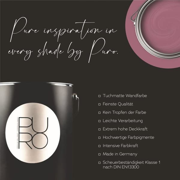 Väggfärg Violet PURO Timeless Rose Inomhusdispersion Hög intensitet 1 liter
