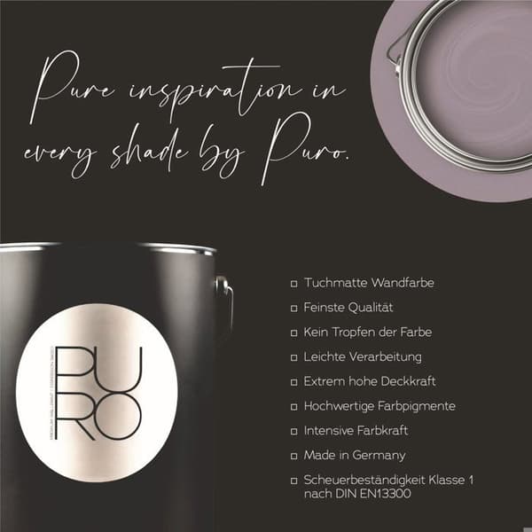 Väggfärg Violet PURO Pure Mauve Inomhusdispersion Hög intensitet 1 liter