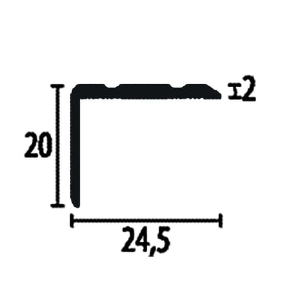 PROVISTON Hörnlist l 24.5 mm H 0 - 17 mm L 1000 mm Polerat aluminium Ribbad Lätt att böja Fördröjd hålsetting