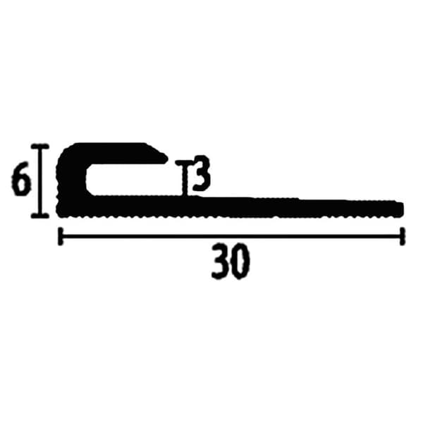 PROVISTON | Inramningsprofil | Bredd: 30 mm | Höjd: 3 mm | Längd: 2500 mm | Polerat aluminium | Avslutningsprofil ...