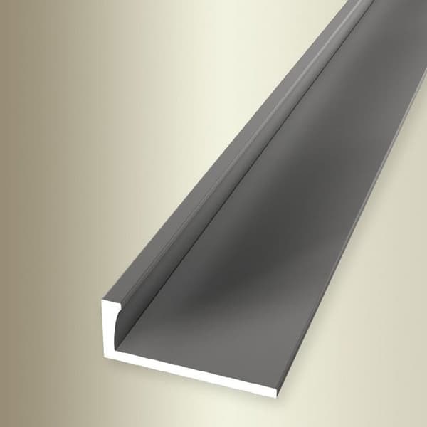 PROVISTON Avslutningsprofil l 22,5 mm H 6 mm L 2500 mm Anodiserad aluminium Profil icke stansad Rostfritt stål Icke borrad
