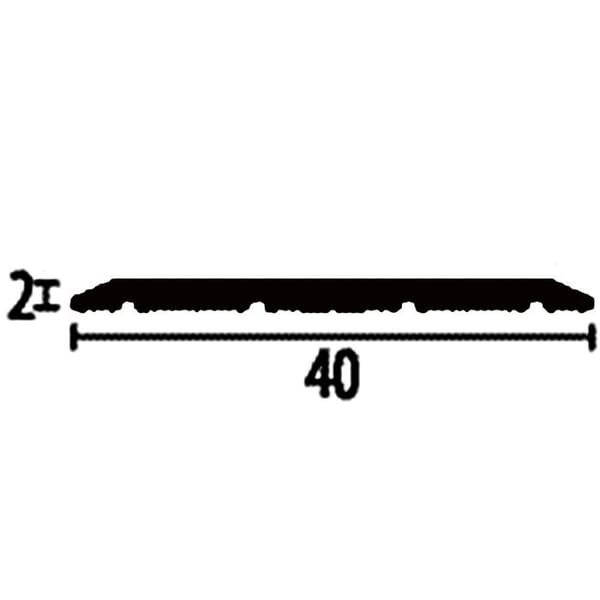 PROVISTON Övergångsprofil l 40 mm H 0 - 99 mm L 1000 mm Polerat aluminium Slätt Centralt genomborrad för infällning