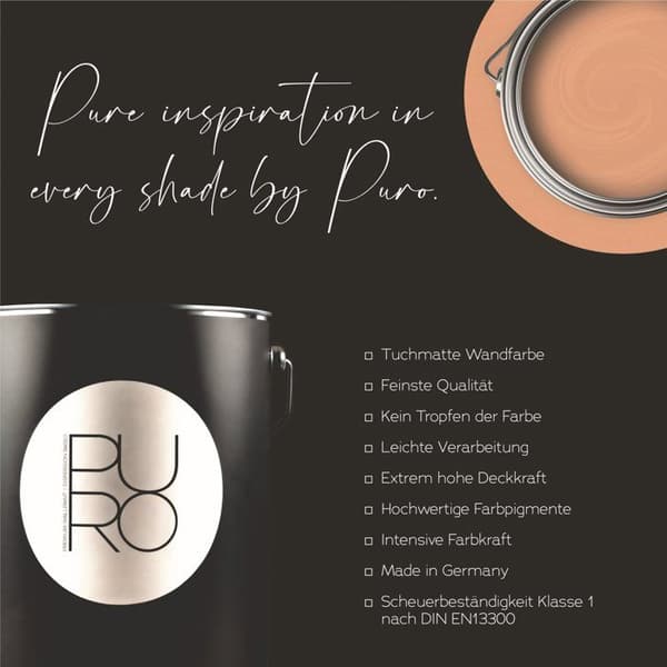 Beige väggfärg PURO Tidal Beige exklusiv dispersion för inomhusbruk Hög intensitet 1 liter