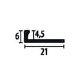 Miniatyrbild 2 av 5: PROVISTON Avslutningsprofil l 21 mm H 4.5 mm L 2500 mm Polerat aluminium Fällbar profil Stansad öppen