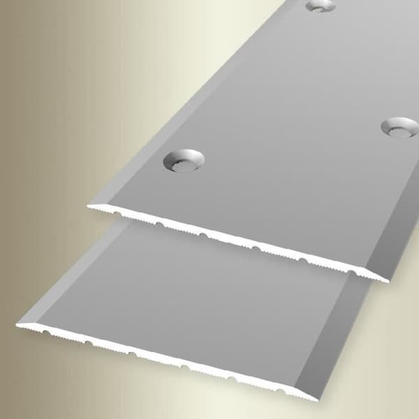 PROVISTON Tröskellist Bred 80 mm H 0 - 99 mm Aluminium Slät Självhäftande Silver Autohäftande