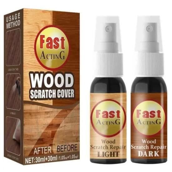 Reparation av repor - Träförnyare - Spray 30 ML - Ljus och mörk färg - Inomhus - Trä