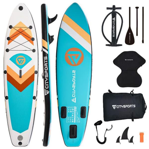 Uppblåsbar Stand Up Paddle-SUP-bräda-320*80*15CM-upp till 160 kg-grön