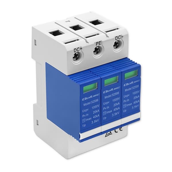 Qoltec DC overspændingsafleder | 3P| 1000V | T2 | C