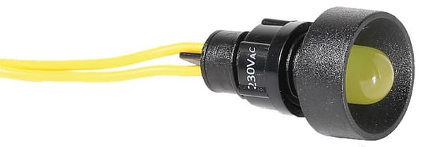 LED-signallampe D=10mm gul 230V AC LS LED 10 Y 230AC