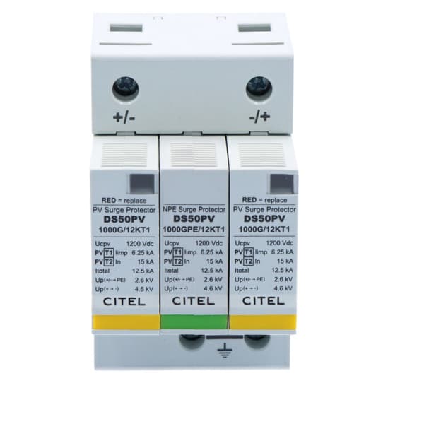 Ylijännitesuoja tyyppi 1+2 (BC) 12,5KA 2P+G DS50PVS-1000G