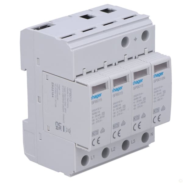 LimiterT2 4P 3+1 TN-S/TT netværk In=20kA Up1, 35kV Uc=275V