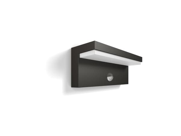 Philips myGarden Bustan-vegglampe, 9 W, Vegglys, Antrasitt, Aluminium, Syntetiske, IP44, Hage, Terrasse, I